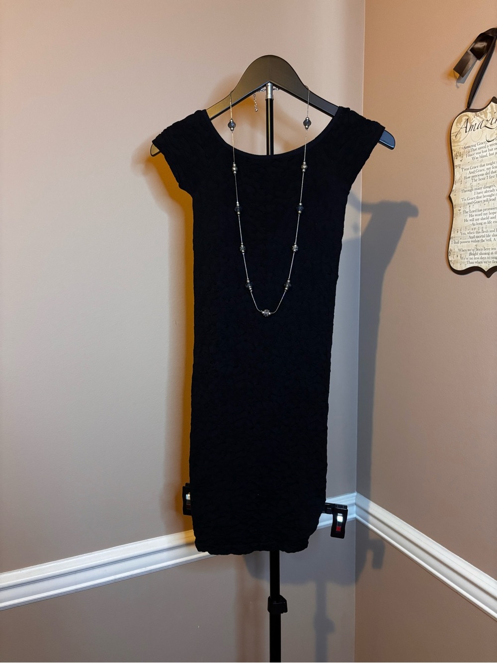 Intimately Free People Elegant Black Pullover Cap-Sleeve Mini Dress
